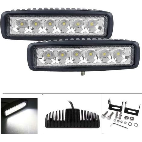 2PC 18W LED Spot Lampe de Voiture Phare de travail LED Feux SUV ATV phares