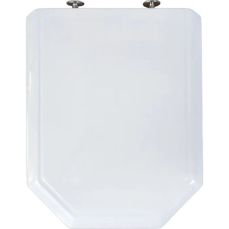 Abattant adulte pour WC – En résine polyester – Fixations verticales – Entraxe 155 mm – Coloris blanc – Compatible modèle Equipage 2 – Espinosa
