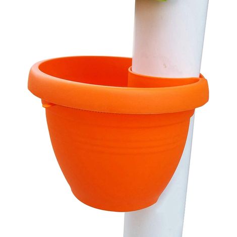 Fioriera arancione con beccuccio – supporto verticale per vaso da fiori – tubo di drenaggio