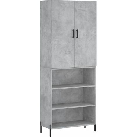 Credenza cassettiera mobile contenitore organizer cucina soggiorno salotto alto 695 x 34 x 180 cm legno ingegnerizzato grigio 020034559