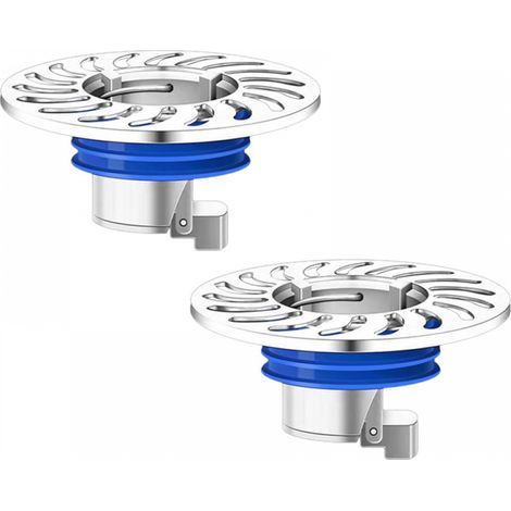 Deodorizing floor drain, shower hair filter + drain plug, deodorizing non-return shower plug, 2 pieces, electroplated (1/5)