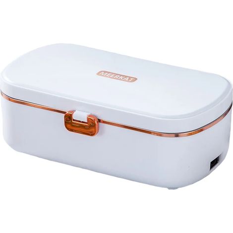 Boîte à lunch électrique chauffante (blanche) de 900 ml, portable, maintient les aliments au chaud, idéale pour le bureau, 220 V (1/5)