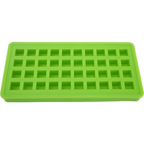 Moule à glaçons en silicone à 40 compartiments, forme carrée, accessoire de cuisine DIY, vert