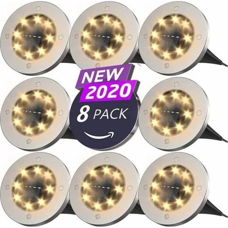 Lampe Solaire - OUTAD - 8 LED - Etanche - Energie Solaire - Jardin (1/4)