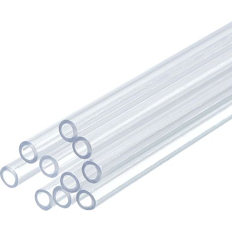 10 tubes rigides transparents en plastique 2 mm DI x 3 mm DE, 0,5 mètre de longueur, tube rond en polycarbonate pour tuyau d'aquarium, système de affaiblissement à eau, plomberie (1/5)