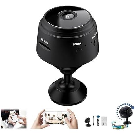Telecamera di sicurezza magnetica in miniatura, durata della batteria di backup di 120 giorni, aggiornamento 2024 1080P HD piccola telecamera di sicurezza magnetica wireless, app mobili per visione no