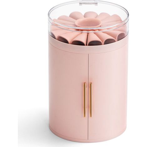 Boîte de rangement à quatre dessins étanche et anti-poussière pour bijoux,rose (1/5)
