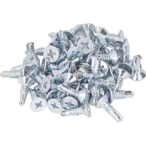 50 vis autoperceuses cruciformes 4,8 x 16 mm en acier au carbone galvanisé antirouille pour la maison
