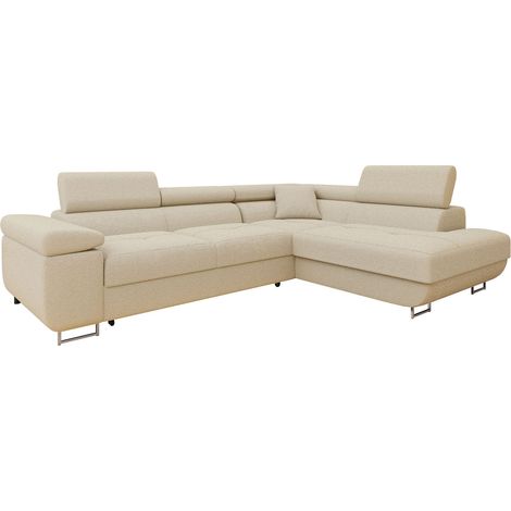 Canapé d'angle Comfivo Vinetum I, Boucle Baloo 2074, Disponible, 274x203x70cm, 0 (1/5)