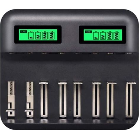 Fast Battery Charger Smart Charger with Clear Backlit LCD Display for AA/AAA Rechargeable Batteries
