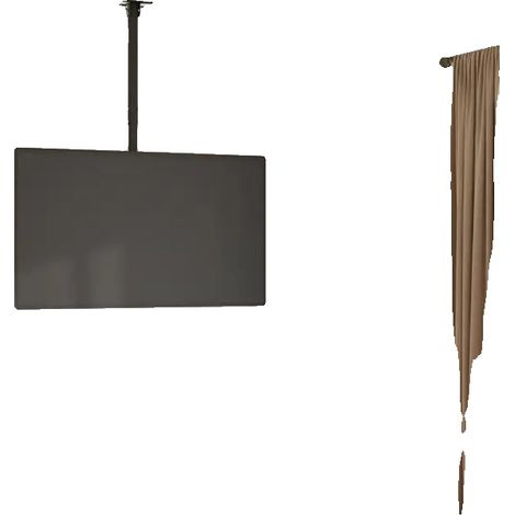 Support TV au plafond, Hauteur réglable, Construction en acier durable, Noir (1/2)