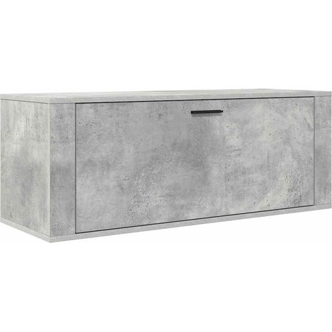 Wall Shoe Cabinet Concrete Grey 100x35x38 cm Engineered Wood vidaXL