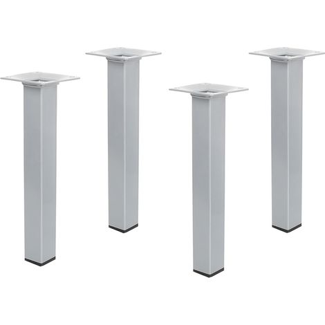 600 mm hohe Möbelfüße Silber Eckig im 4er Set 25 x 25mm Tischbeine aus Metall (1/4)