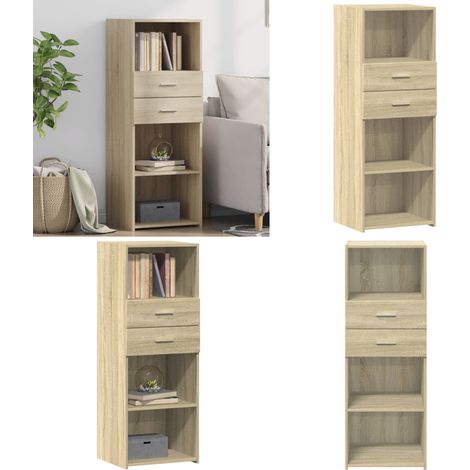 Highboard Sonoma-Eiche 45x42,5x124 cm Holzwerkstoff - Sideboard - Hochschrank - Wohnzimmermöbel - Eiche Dekor - Holzwerkstoff - Home & Living (1/5)