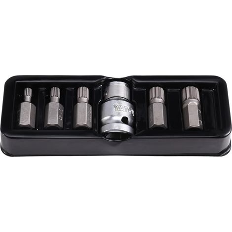 Jeu de tournevis Torx, 7 pièces/10mm/1/2"/3/8"/S2, Torx/hexagonal (1/5)