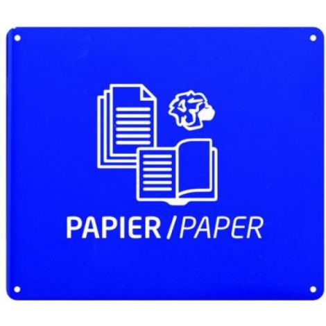 Plaque signalétique de tri Collec murale - Papier - bleu outremer - RAL 5002