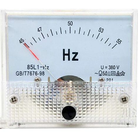 Fréquencemètre analogique à aiguille carrée 85L1-HZ, 380 V CA, indicateur de fréquence (45-55 Hz), 65 x 65 mm (1/5)