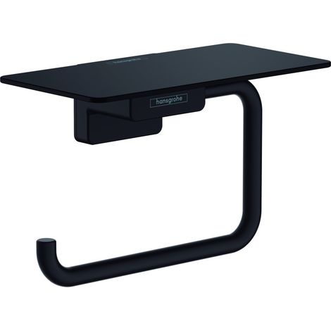 Hansgrohe AddStoris - Portarrollos con estante, negro mate 41772670