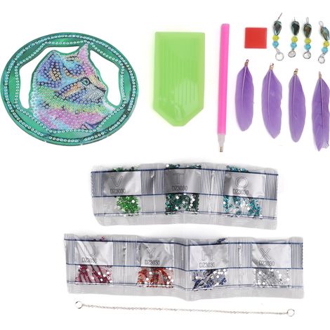 Pendentif attrape-rêves, facile à utiliser, joli motif de chat, cadeau décoratif attrape-rêves 5D à faire soi-même, pratique et amusant.