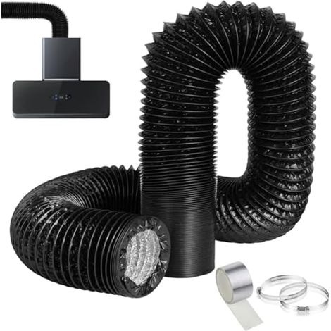 Tuyau flexible en aluminium diamètre 150 mm avec accessoires, 3 m, 4 niveaux, flexible aluminium PVC pour ventilation, climatisation, sèche-linge, hotte aspirante