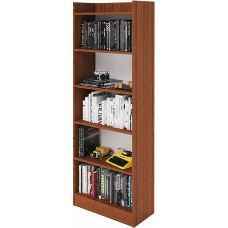 Bibliothèque Ancienne Noyer en bois mélaminé 6 étagères H180x64x29 cm (1/2)