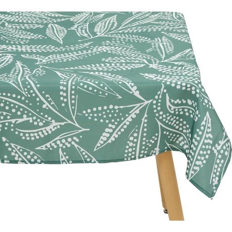Nappe Antitache Imprimée "Tropical" 140x240cm Vert Olive