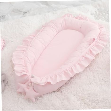 Baby Lounger, 37,4x23,6 pouces Houte-coton Baby Lounger portable avec un coup, un bassinet de voyage nouveau-né, une noix de nid pour nourrisson doux pendant 0 à 18 mois de bébés (1/5)