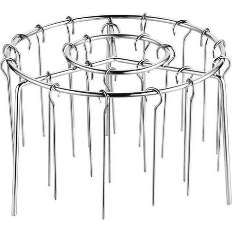 Ensemble de 2 grilles en acier inoxydable compatibles avec la friteuse à air chaud — Supports à brochettes et accessoires (Chaque ensemble contient 24 brochettes verticales avec anneaux de suspension (1/4)
