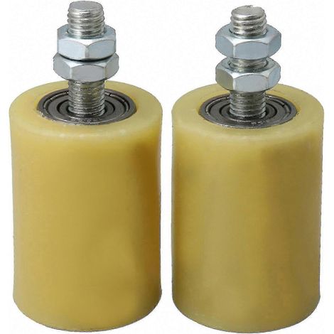 Roulettes de guidage pour portail coulissant, roulement en acier jaune, paire de 2 pièces, galets de translation robustes pour portes coulissantes. (1/3)