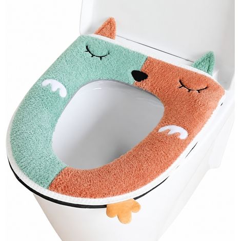 Housse de siège de toilette universelle avec fermeture éclair, antibactérienne, lavable, à l'unité (1/5)