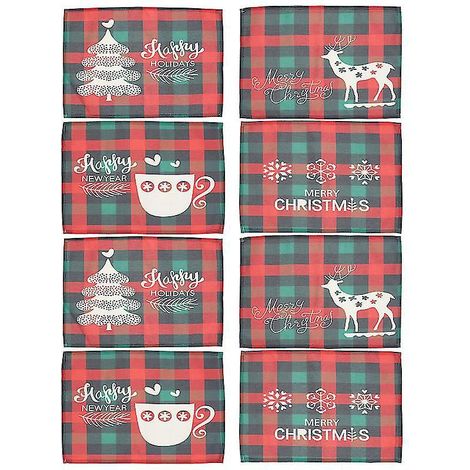 8-teiliges Set Weihnachts-Tischsets (1/3)