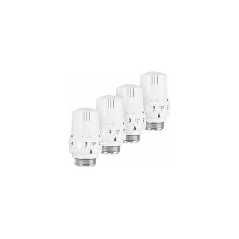 Lot de 4 Têtes Thermostatiques M30 x 1,5 pour Radiateur Robinet de Chauffage (1/4)