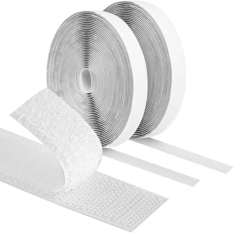10Mx20mm Adhésives puissant Hook Loop Rubans pour Ménage, Scratch Autocollant Double Face, pour Ménage, Bricolage, l'artisanat, Et cadres photos Installation
