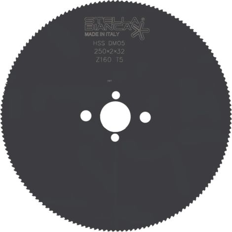 Stella Bianca DISCO HSS T6-PIENO per taglio ferro Ø mm. 250 Spess. 2,0 mm.