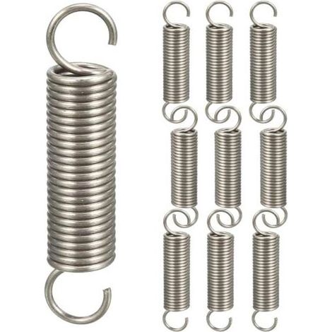 10pcs Ressort Double Crochet Ressorts de Traction,Ressorts de Compression Ressort Crochet Assortiment de Ressort,1.21145mm (1/2)