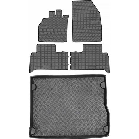 Juego de alfombrillas de goma para coche y alfombrilla para maletero para Renault Scenic III Minivan (2009-2016).