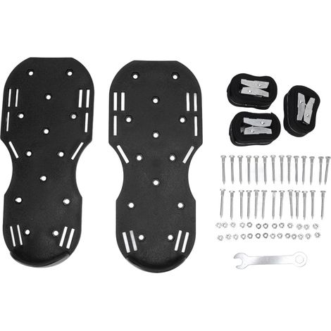 Chaussures d'aération de pelouse à crampons métalliques pour jardinage - Noir (1/5)