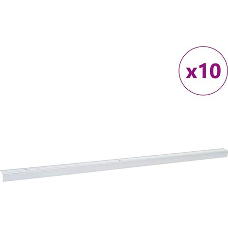 Nez de marche 10 pcs Argenté 67 x 3 x 2 cm Aluminium