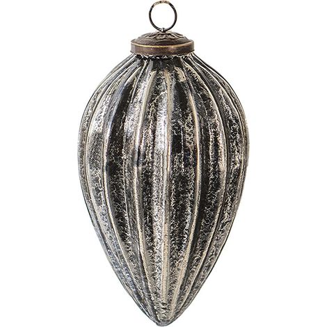 Boule de Noël en Verre Décoration de Noël Style Rustique Noir et Argenté Diamètre 9 cm - PANGIVO (1/2)