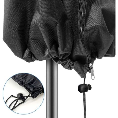 Housse De Parasol Avec Tige - Housse De Parasol Déporté 210d Très Résistante Et Imperméable 2/3/4 m De Large De Jardin Anti-UV - 205 x 30 x 70 (1/5)