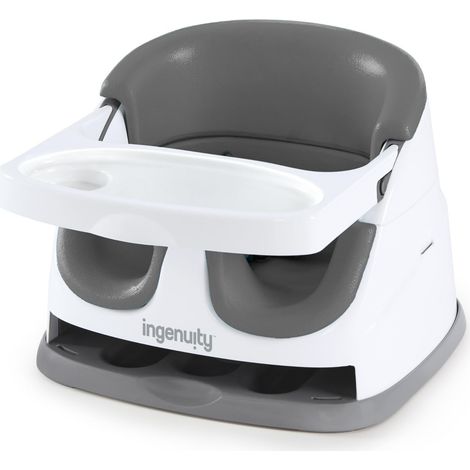 Ingenuity Baby Base 2-in-1 Rialzo da Sedia e Seggiolino per alimentazione e pavimento con vassoio autoportante - Ardesia (1/5)