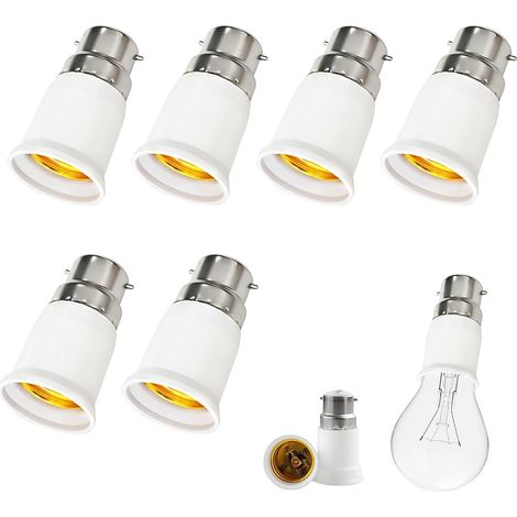 6pcs B22 - E27 ampoule adaptateur, vis convertisseur douille à E27 adaptateur à vis pour Ampoule LED, éclairage