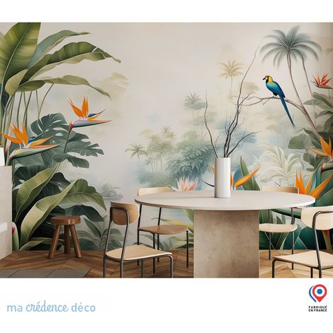 Papier peint : Jungle tropicale colorée 5 - Intissé - 200 cm - 280 cm (1/5)