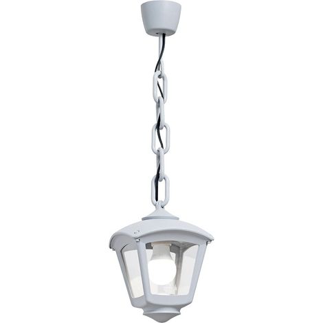 Farol techo con cadena sicar/roby, transparente, e27, blanco, 195 x 195 x 700 mm