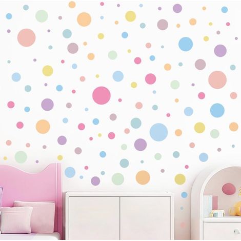 Adesivi murali, adesivi murali per camerette, adesivi murali colorati, adesivi murali a pois, decorazioni per la casa, PVC autoadesivo per camerette, soggiorno, cameretta dei bambini (1/5)