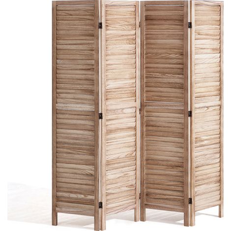 VEVOR Divisorio in Legno per Ambienti, Alto 1700 mm Divisorio in Legno con Persiane per Interni a 4 Pannelli, Divisorio Decorativo Portatile, per Separazione di Ambienti, Ristorante e Camera da Letto (1/5)