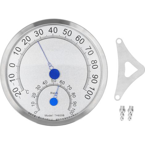 Thermomètre Rond en Acier Inoxydable Étanche Résistant à la Chaleur pour Extérieur avec Support (1/5)