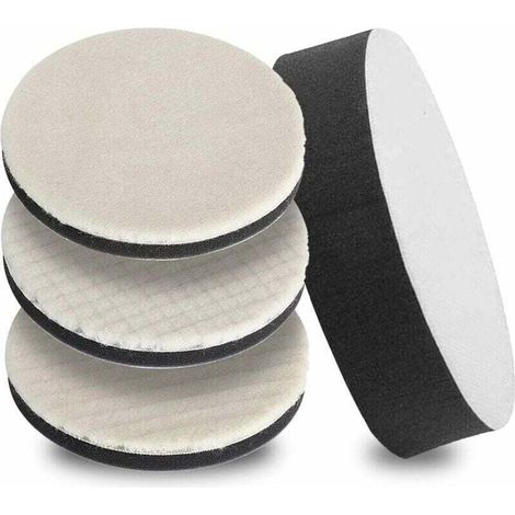 Polissage de Voiture en Laine et éponges 125mm, Lot de 4 Bonnet de Polissage éponge Tampons Disque de Polissage pour Machine à Polir Polisseuse Rectifieuse Polisseuse de Voiture (1/4)