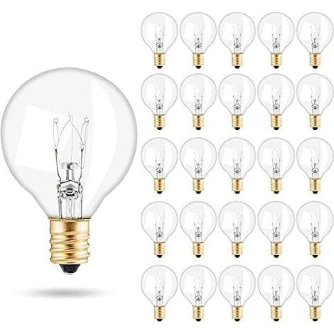 Ampoules de Remplacement G40, 25 PCS E12 Ampoules en Verre Ampoules Globe G40 7W Globe Ampoule Extérieure Résistance à leau IP44 Blanc Chaud pour la Fête à la Maison (1/5)