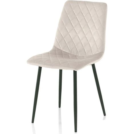 Set 4 sedie imbottite beige cm 44x41x88h